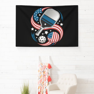 Patriotische Sterne Streifen USA-Flagge Pickleball Banner