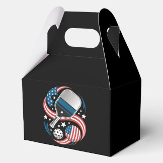 Patriotische Sterne Streifen USA-Flagge Pickleball Geschenkschachtel