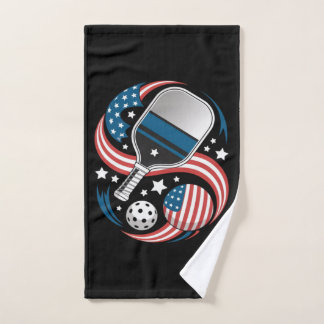 Patriotische Sterne Streifen USA-Flagge Pickleball Handtuch