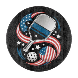 Patriotische Sterne Streifen USA-Flagge Pickleball Schneidebrett