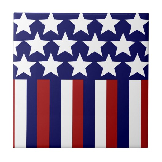 Patriotische Sterne Stripes Freiheits-Flagge Juli Fliese (Vorderseite)