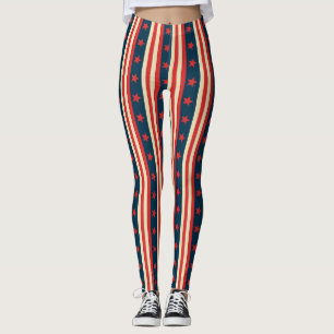 Patriotische Sterne und Streifen – Vintage Amerika Leggings