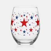 Patriotische Sterne Weinglas Weinglas Ohne Stiel (Rückseite)