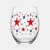 Patriotische Sterne Weinglas Weinglas Ohne Stiel (Links)