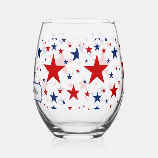 Patriotische Sterne Weinglas Weinglas Ohne Stiel (Links)