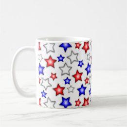 Patriotische Sterne - Weiße Kaffeetasse