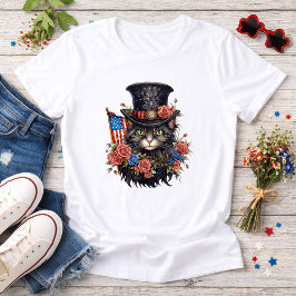 Patriotische Sternenbanner-Katze Tri-Blend Shirt