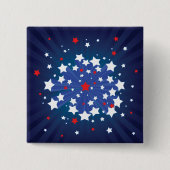 Patriotische Sternexplosion Red White und Blue USA Button (Vorderseite)