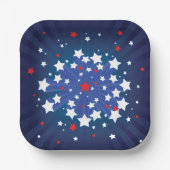 Patriotische Sternexplosion Red White und Blue USA Pappteller (Vorderseite)