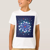 Patriotische Sternexplosion Red White und Blue USA T-Shirt (Vorderseite)