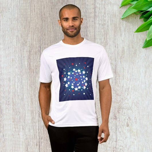 Patriotische Sternexplosion Red White und Blue USA T-Shirt