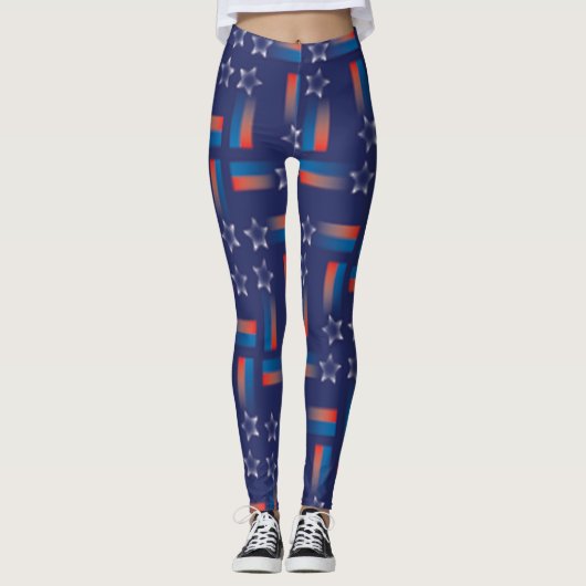 Patriotische Sternmuster Leggings (Vorderseite)