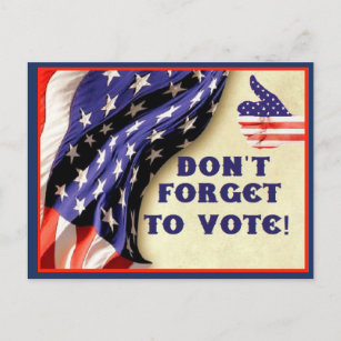 Patriotische Stimmabgabe Politische Postkarte