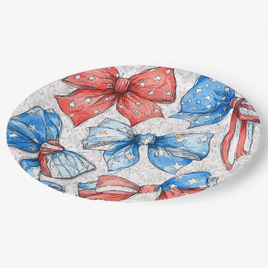 Patriotische Stimmung Pappteller (Schrägansicht)