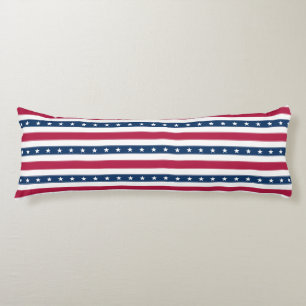 Patriotische Streifen mit Sternen (horizontal) Seitenschläferkissen