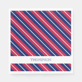 Patriotische Streifen Red White Blue NAME Classic Serviette