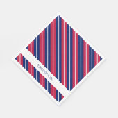 Patriotische Streifen Red White Blue NAME Classic Serviette (Ecke)