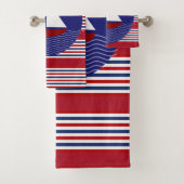 Patriotische Streifen Segeln Segelboot Badetuch Se Badhandtuch Set (Insitu)
