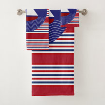 Patriotische Streifen Segeln Segelboot Badetuch Se