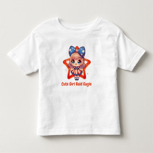 Patriotische Süsse - Baby Bald Eagle mit Bow Girls Kleinkind T-shirt (Vorderseite)