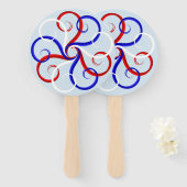 Patriotische Swirl-Blume Fächer (Vorne und Hinten)