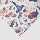 Patriotische Symbole - Freiheitsstatue, Flagge (2) Seidenpapier (Ausschnitt)