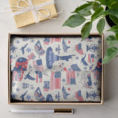 Patriotische Symbole - Freiheitsstatue, Flagge (2) Seidenpapier (Geschenk)