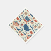 Patriotische Symbole - Freiheitsstatue, Flagge (3) Serviette (Ecke)