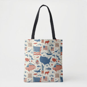 Patriotische Symbole - Freiheitsstatue, Flagge (3) Tasche