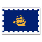 Patriotische Tafelkarte mit der Flagge von Quebec Tischnummer (Rückseite)