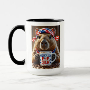 Patriotische Tasse bei Tieren Capybara & Flag