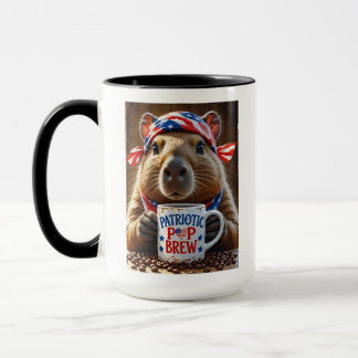 Patriotische Tasse bei Tieren Capybara & Flag