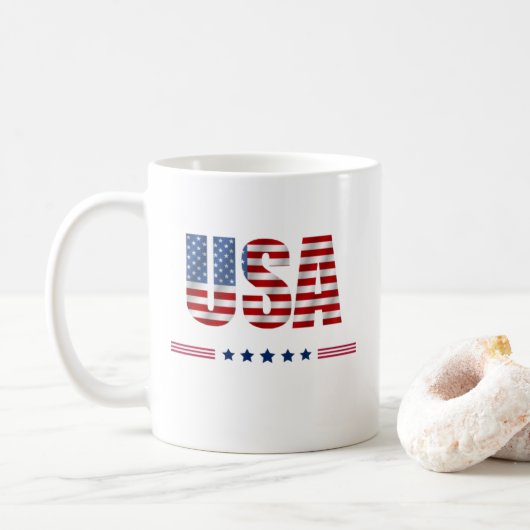 Patriotische Tasse USA (Mit Donut)