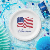 Patriotische Teller der amerikanischen Flagge (Party)