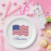 Patriotische Teller der amerikanischen Flagge (Party)