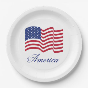 Patriotische Teller der amerikanischen Flagge