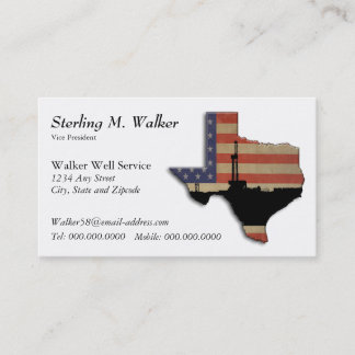 Patriotische Texas-Erdölbohrungs-Anlage Visitenkarte