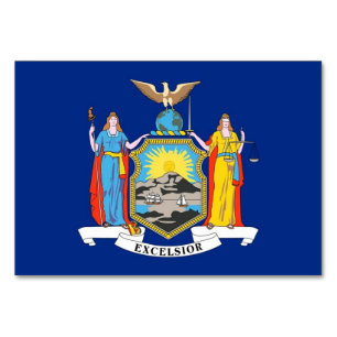 Patriotische Tischkarte mit der Flagge von New Yor Tischnummer