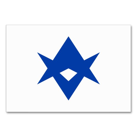 Patriotische Tischkarte mit Fahne von Toyota City Tischnummer (Rückseite)