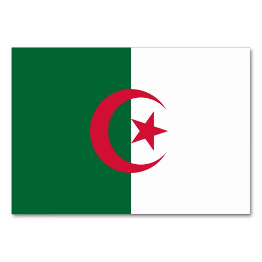 Patriotische Tischkarte mit Flagge Algeriens Tischnummer (Rückseite)