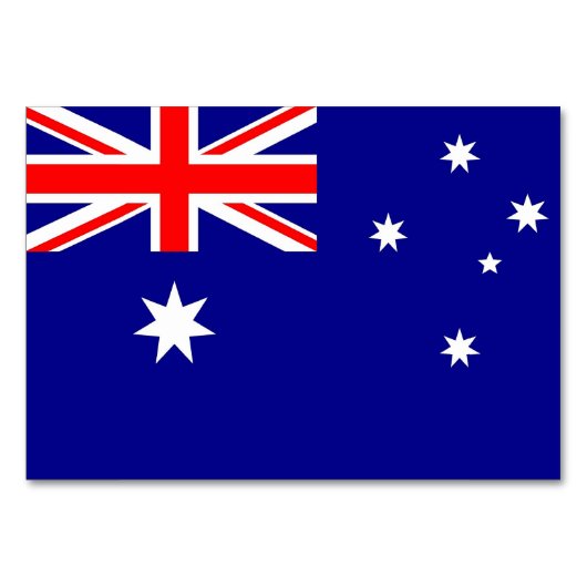 Patriotische Tischkarte mit Flagge Australiens Tischnummer (Rückseite)