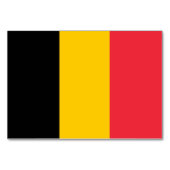 Patriotische Tischkarte mit Flagge Belgiens Tischnummer (Vorderseite)