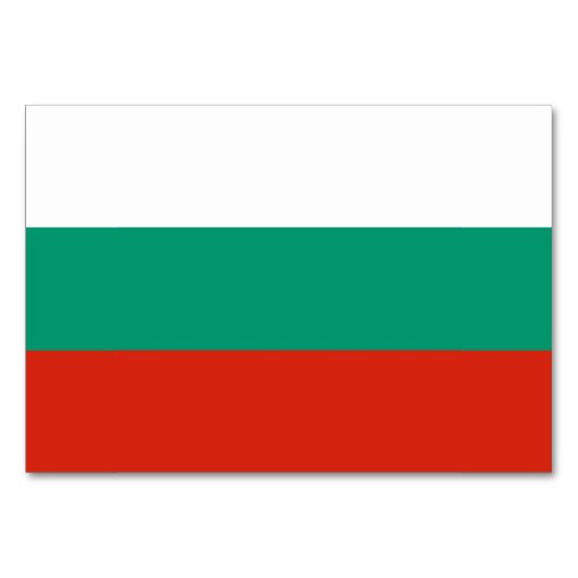 Patriotische Tischkarte mit Flagge Bulgariens Tischnummer (Rückseite)