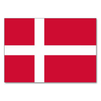 Patriotische Tischkarte mit Flagge Dänemarks