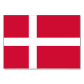 Patriotische Tischkarte mit Flagge Dänemarks Tischnummer (Vorderseite)