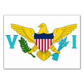 Patriotische Tischkarte mit Flagge der Jungfrau Tischnummer (Vorderseite)