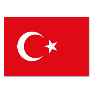 Patriotische Tischkarte mit Flagge der Türkei Tischnummer