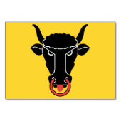 Patriotische Tischkarte mit Flagge des Uri Kantons Tischnummer (Rückseite)