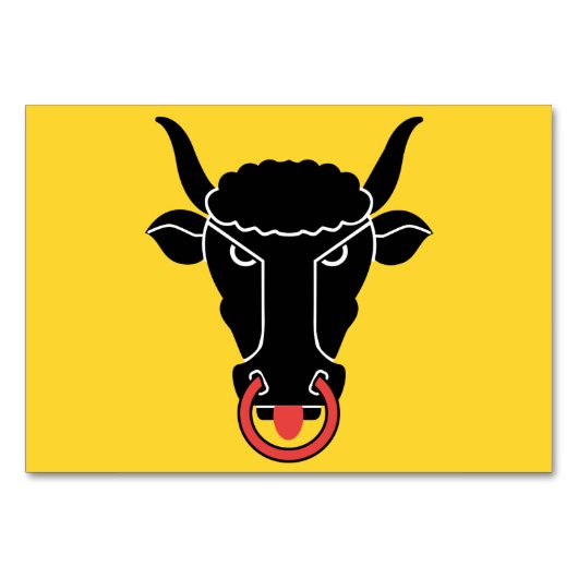 Patriotische Tischkarte mit Flagge des Uri Kantons Tischnummer (Vorderseite)