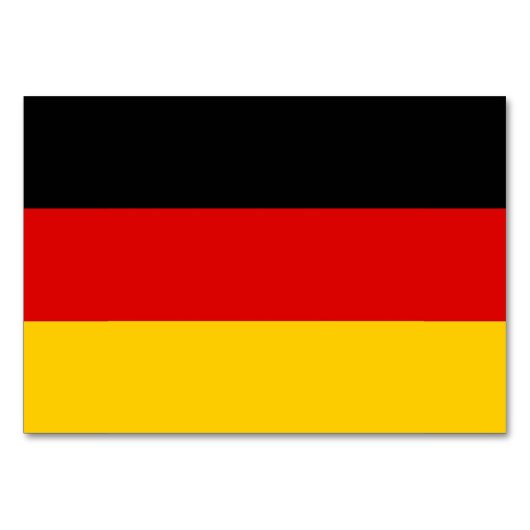 Patriotische Tischkarte mit Flagge Deutschlands Tischnummer (Rückseite)